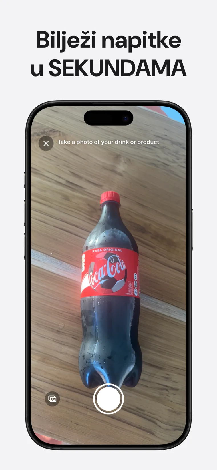 Bilježi napitke u SEKUNDAMA — Kofein Tracker prikazuje opcije bilježenja fotografijom, barkodom i glasom